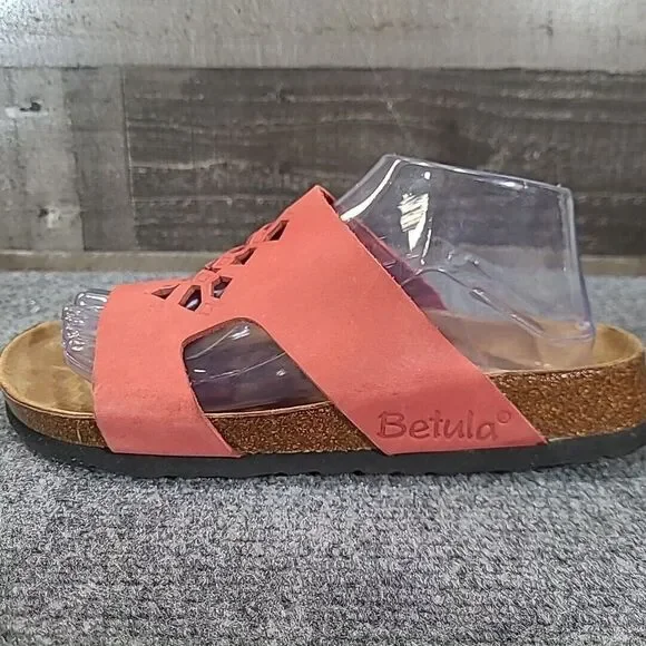 Birkenstock Betula Women Leather Perforated‎ Slides Sandal Shoe 9 Nar.